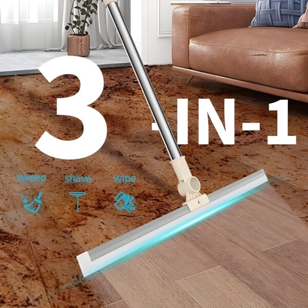 Heavy Duty Magic Broom Silicon Floor Wiper, Premium Floor Cleaning Squeegee, effect for Bathroom and Kitchen Floors, Stainless Steel Extendable Handle, Easy Floor Cleaning Tool rotated groom wiper - Image 7