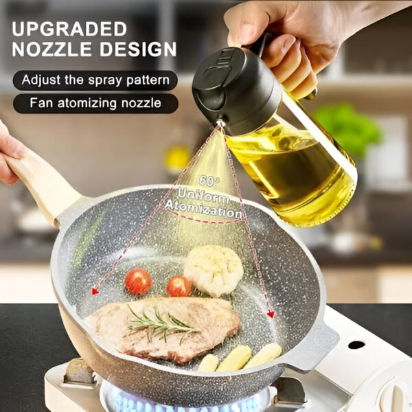 500 ml Premium Glass 2 in 1 Oil Dispenser and sprayer for Kitchen, 2 in 1 Olive Oil Dispenser and Oil Sprayer Oil Sprayer for Cooking, Kitchen, Salad, Barbecue - Image 3