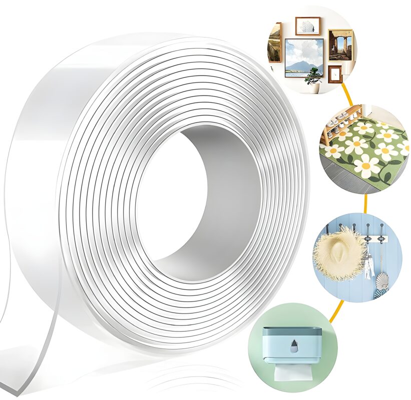 Unity Brand 3 Meter Multipurpose Double Sided Tape Heavy Duty - Adhesive Silicone Tape, Heat Resistant, Multi-Functional, Removable, Washable, Reusable Anti-Slip Gel Nano Grip Tape (1 PACK)